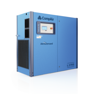 Hochwertiger CompAir L37RS Air Compressor Frontansicht von links von Druckluft Maydt Fürth/Nürnberg