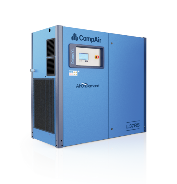 Hochwertiger CompAir L37RS Air Compressor Frontansicht von links von Druckluft Maydt Fürth/Nürnberg